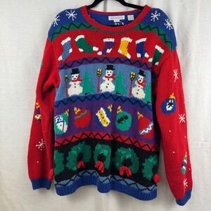 Heirlooms Handknit Christmas Sweater Snowman‎ Ornament Stockings Holidaycore L